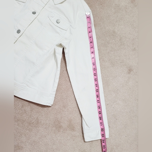 Relativity White Stretch Denim Jacket Women’s Size XL Button Front Cotton Blend - Picture 9 of 12